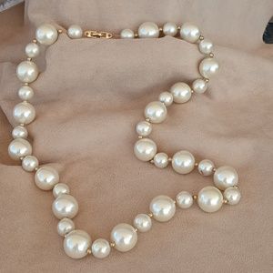 Napier 30" Faux Pearl Necklace on gold tone Chain
